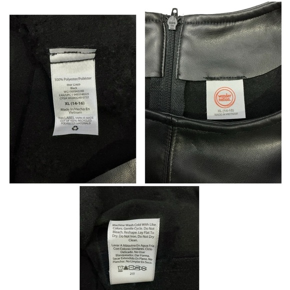 Faux Leather Girls Dress Special Occasion Black Size 14/16 X Large - Picture 4 of 16